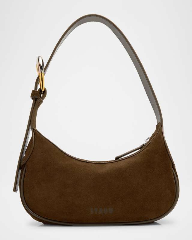 Owen Buckle-Embellished Suede Shoulder Bag